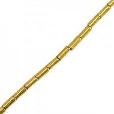 Hematite beads tube 3x1.5mm Gold